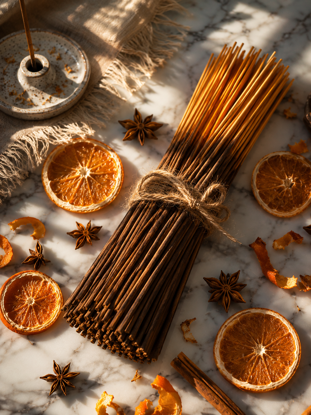 Cáscara de naranja con clavos de olor